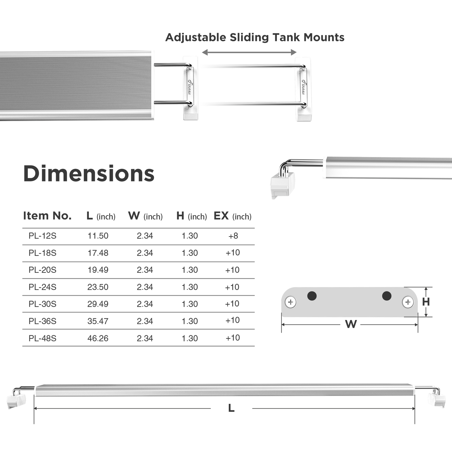 Finnex Aquarium LED Planted+ 3.0 Series: 24, 36, 48 Inches